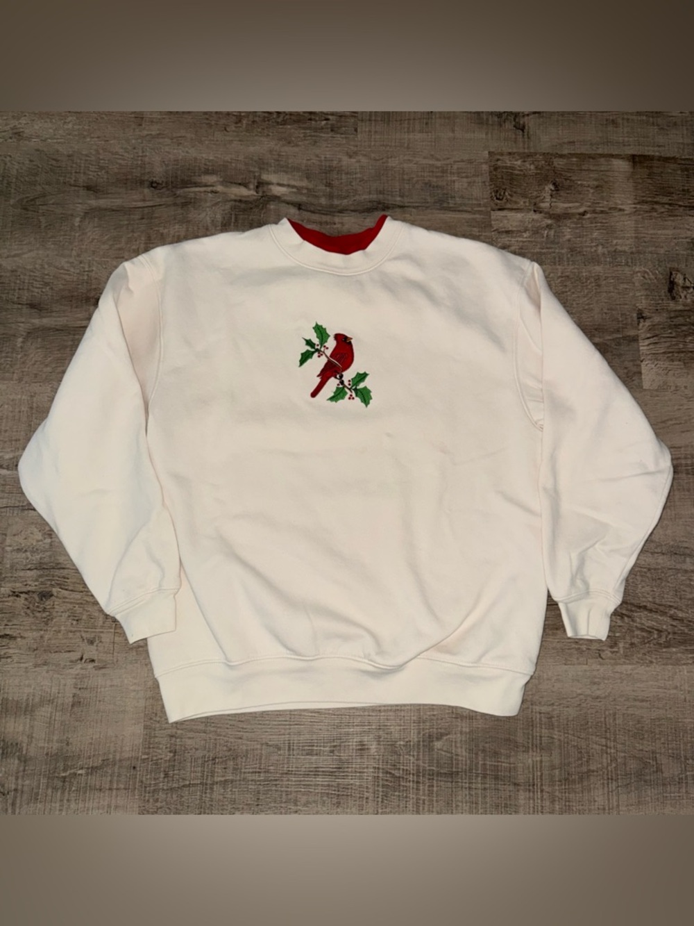 M&C Energy Sportwear Red Cardnial Christmas Sweater Large